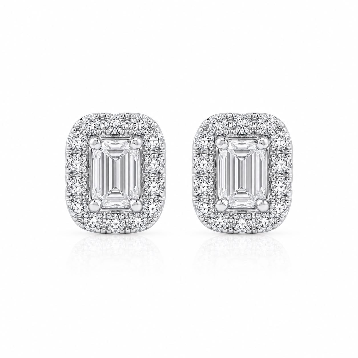 PENDIENTES ORO BLANCO 18KT CON DIAMANTES
