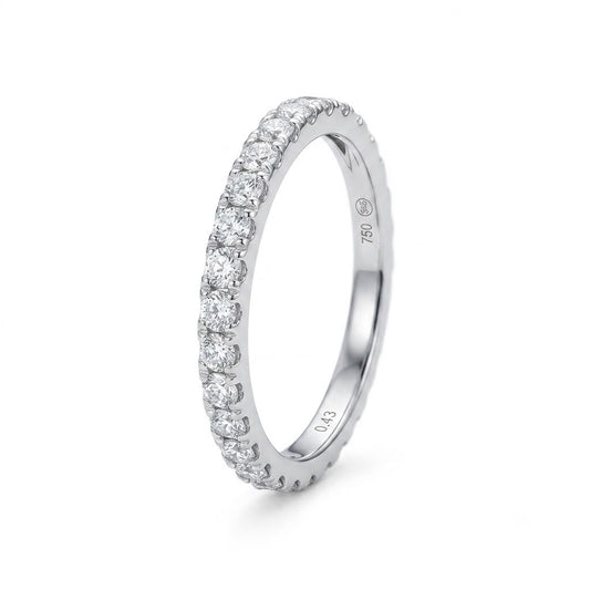 ALIANZA ORO BLANCO 18 KT CON DIAMANTES 0.74CT