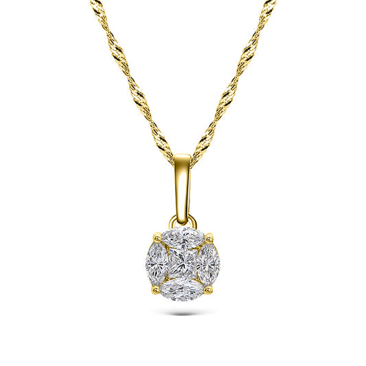 Medium Anora Diamond Pendant 18K Yellow Gold