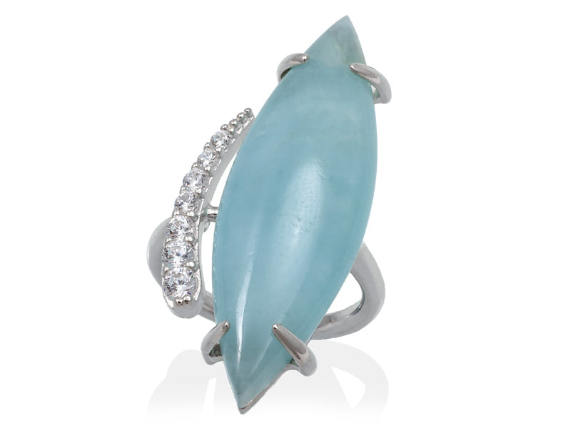 PISA aquamarine ring in silver 90858SBA
