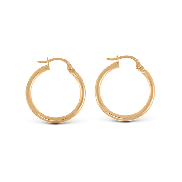 18K Yellow Gold Hoops - Smooth Hoops