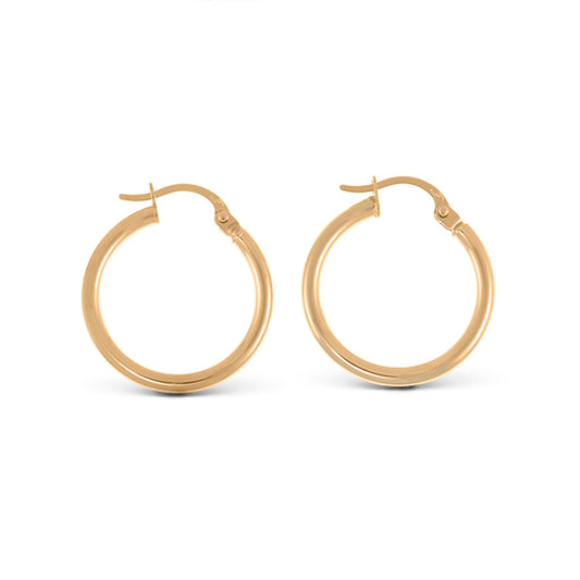 18K Yellow Gold Hoops - Smooth Hoops