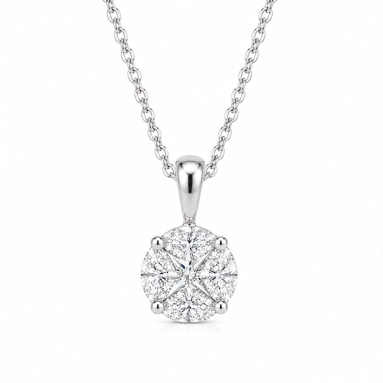 COLGANTE ORO BLANCO18KT  ANORA CON DIAMANTES