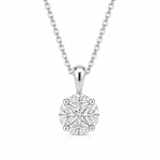 COLGANTE ORO BLANCO18KT  ANORA CON DIAMANTES