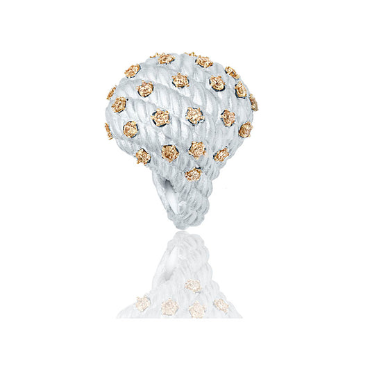 18K White Gold Ring Arabesque Collection