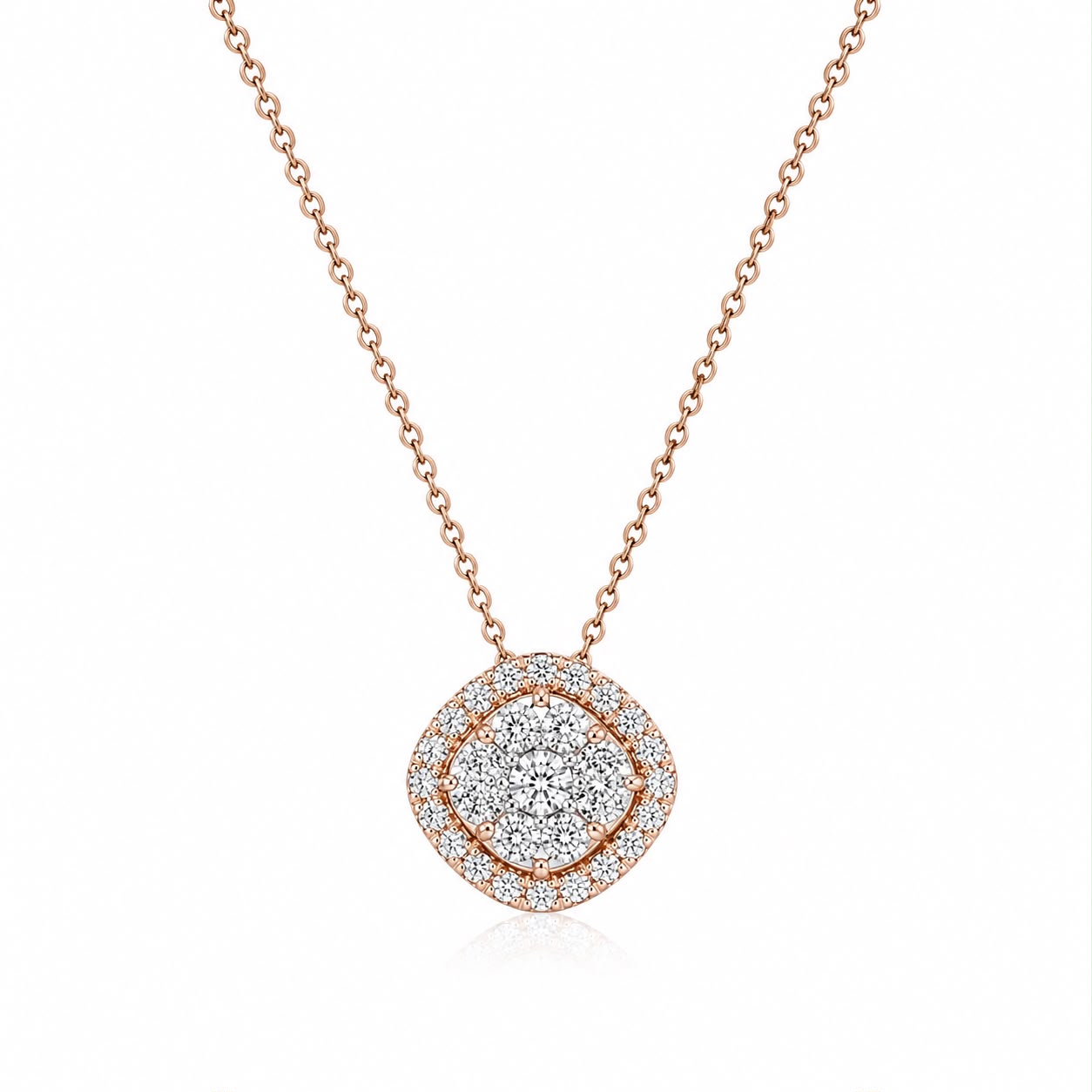 COLGANTE DE ORO ROSA 18KT CON DIAMANTES