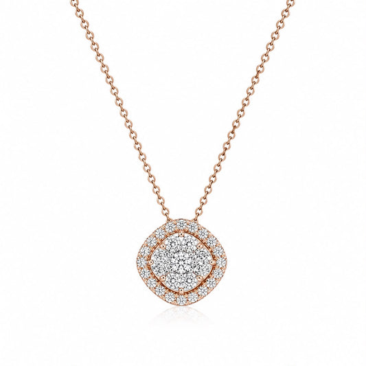 COLGANTE DE ORO ROSA 18KT CON DIAMANTES