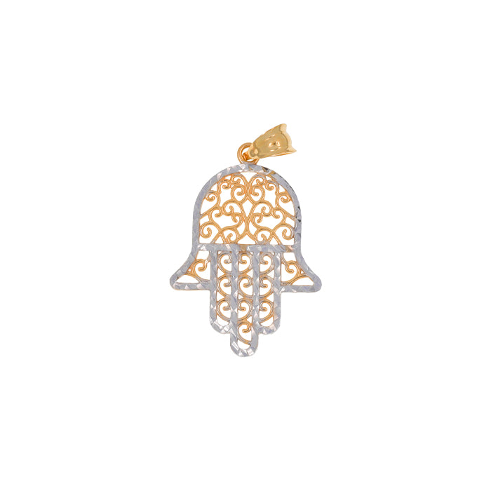 Colgante Mano de Fátima Bicolor- Oro 18k