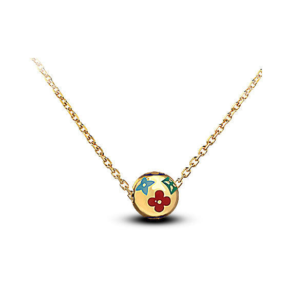 Gargantilla Oro Amarillo 18K con Bola de Esmalte
