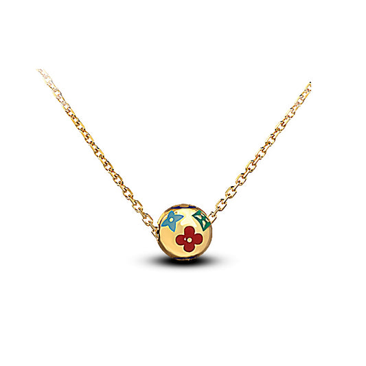 Gargantilla Oro Amarillo 18K con Bola de Esmalte