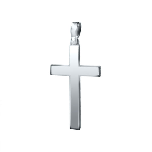 Medium Latin Cross in 18k White Gold