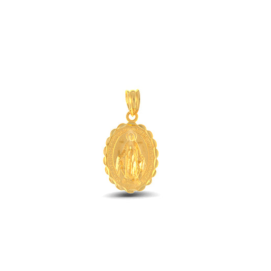 Miraculous Virgin Medal 18k Yellow Gold
