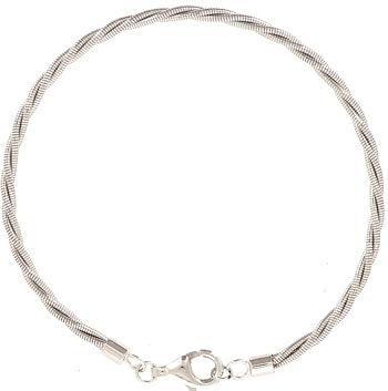 Pulsera Trenzado DNA Rodio WDNAB491