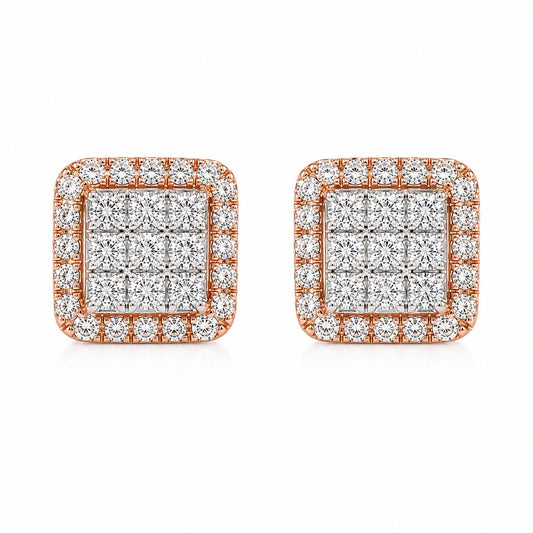 PENDIENTES ORO ROSA 18KT CON DIAMANTES 0.46CT
