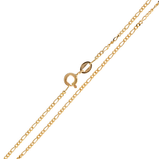 Cadena Figaro Fina en Oro Amarillo 18K – 40 cm
