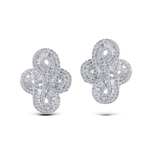 Avantgold Interlocking Earrings 18K White Gold