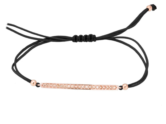 Pulsera de plata de primera ley (925) chapada en oro rosa de 18kt  y circonita coñac. (medida extens