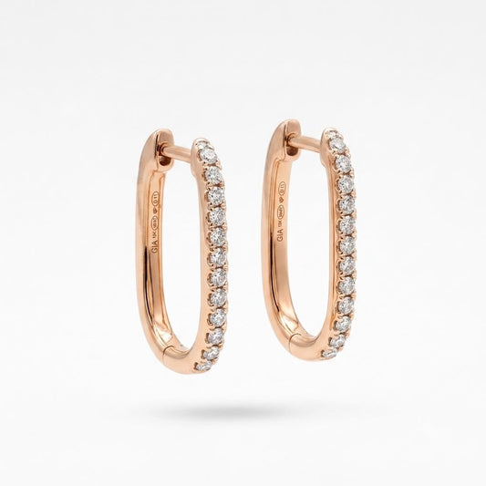 PENDIENTES ORO ROSA 18KT CON DIAMANTES