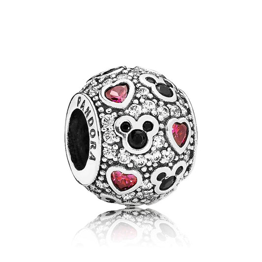 Charm Mickey y Corazones Brillantes 791457CZ