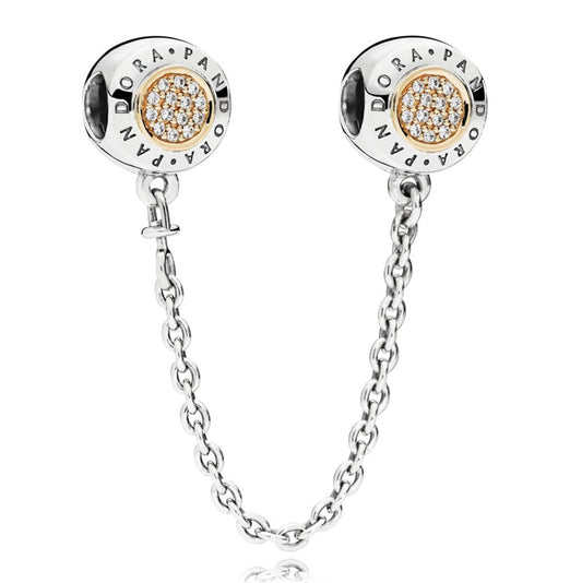 Pandora Logo Safety Chain Silver-Gold