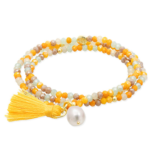 ZEN MUSTARD bracelet with Marina Garcia pearl