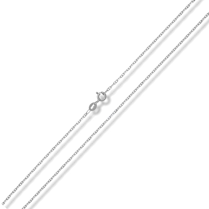 Cadena Oro Blanco 18K 40cms - Eslabones de Anillas
