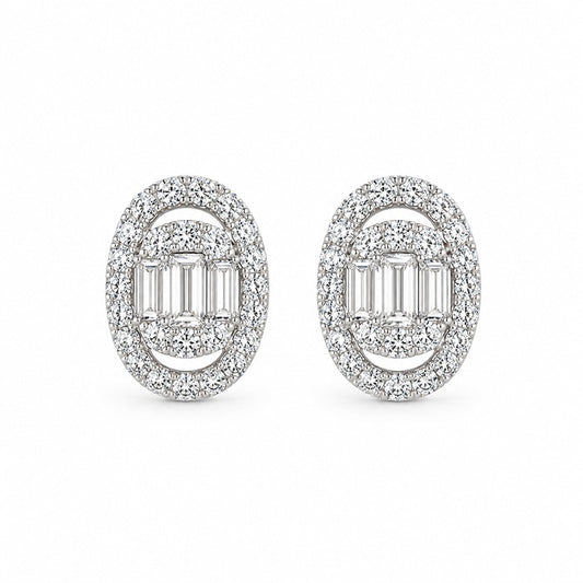 PENDIENETES DE ORO BLANCO CON DIAMANTES