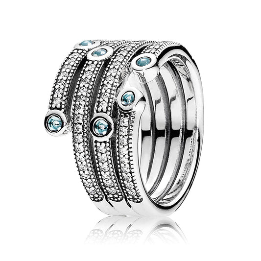Brilliant Ocean Sterling Silver Ring-Pandora