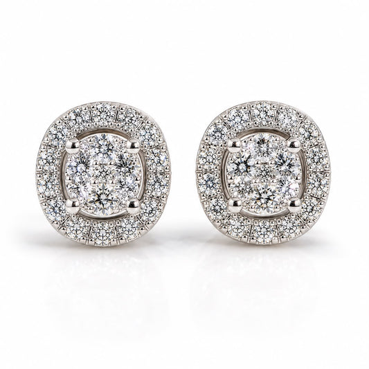 PENDIENTES ORO BLANCO 18KT CON DIAMANTES