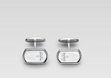Gucci Tag Cufflinks in Sterling Silver