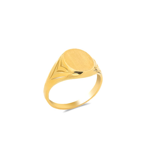 Smooth Oval Knight Stamp 18K
