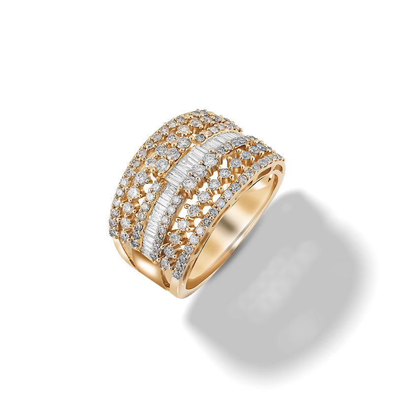 Open Tiara Diamond Ring 18k Yellow Gold
