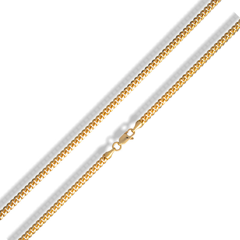18kt Diamond Curved Chain 50cms