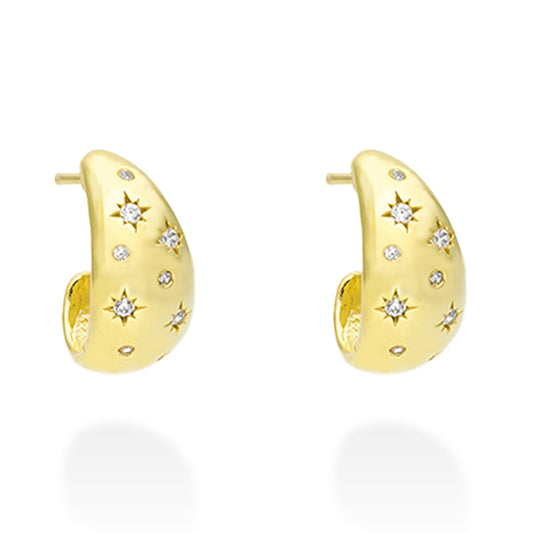 Pendientes Chiquita  en plata dorada-Marina Garcia