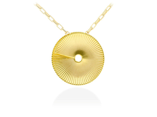 Colgante de plata de primera ley (925) chapada en oro amarillo de 18kt. (diametro exterior: 3,3 cm.)