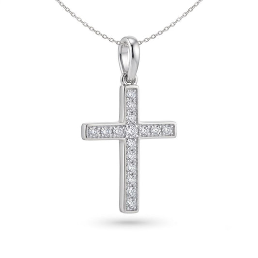 CRUZ EN ORO BLANCO 18KT CON DIAMANTES 0.31CT