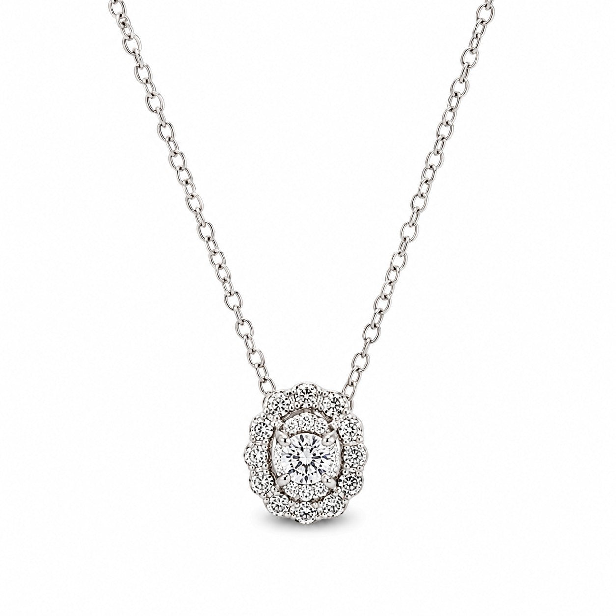 COLGANTE DE ORO BLANCO CON DIAMANTES