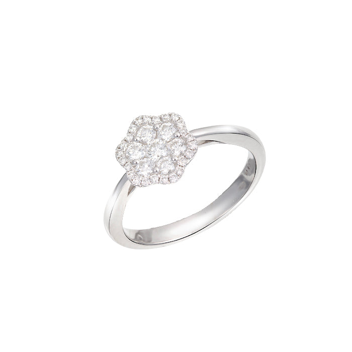 Anillo Flor de Luz en Oro Blanco y Diamantes