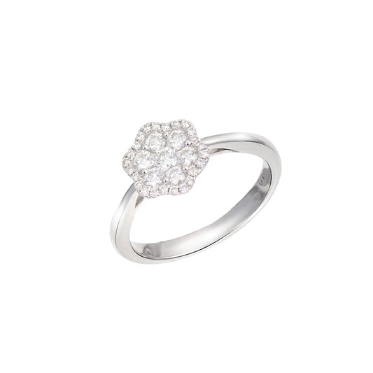 Anillo Flor de Luz en Oro Blanco y Diamantes