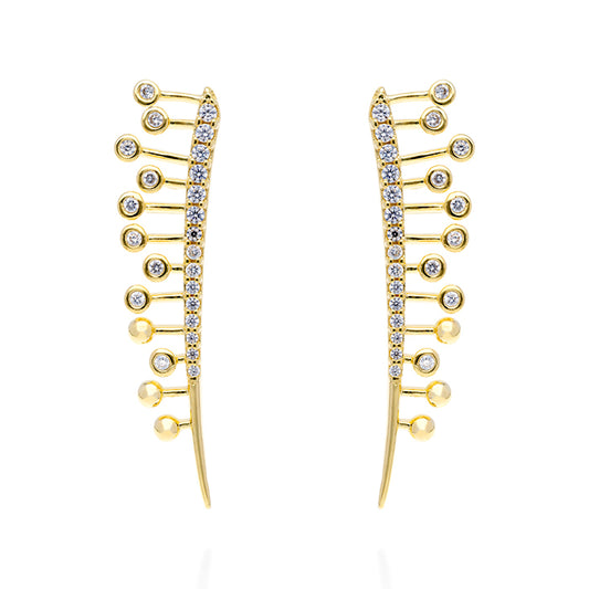 Champagne maxi earrings in golden silver