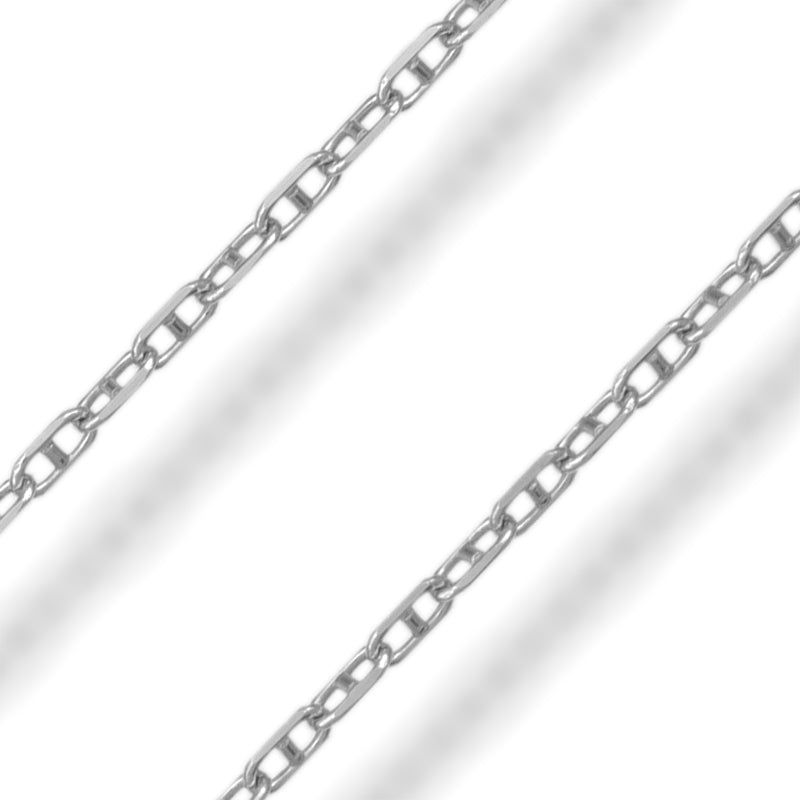 Cadena Oro Blanco 18K 40cms - Eslabones de Anillas