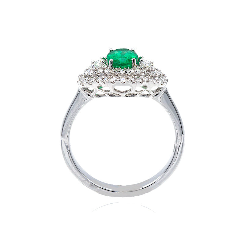 Colgante de rubíes y diamantes en oro blanco 18K