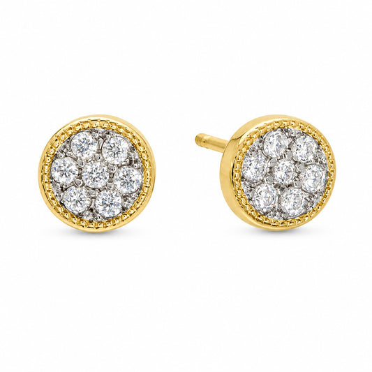 Pendientes JOUR Blanco en plata Dorada