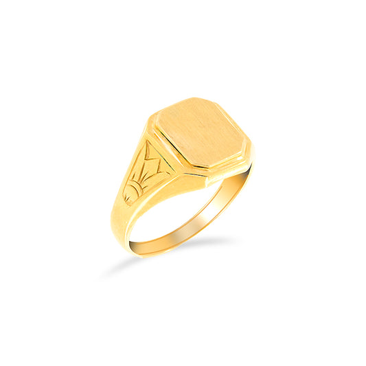 Rectangular 18k yellow gold seal for Men