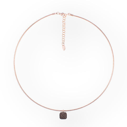 Collar DNA Rosa Polvo Marron WDNAG056