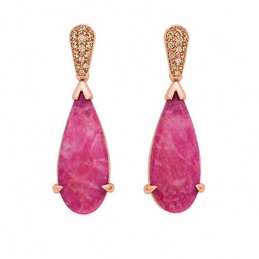 Pendientes AMAZON Rojo en plata Rosa