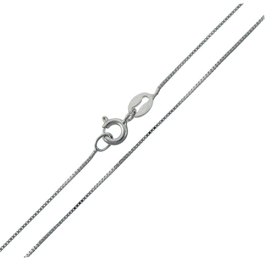 Cadena Veneciana Fina 40 cm en Oro Blanco 18K