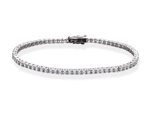 Pulsera GENEVE  en plata con Circonitas 17cms