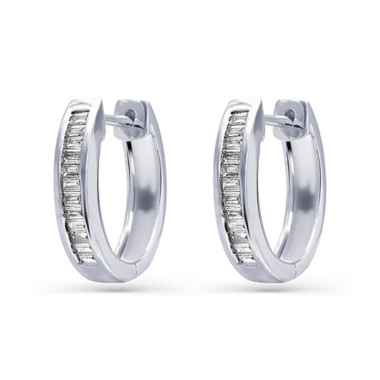 PENDIENTES ORO BLANCO 18KT  CON  DIAMANTES BAGUETTE