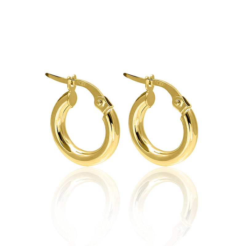 18k Yellow Gold Hoop Earrings 10mm